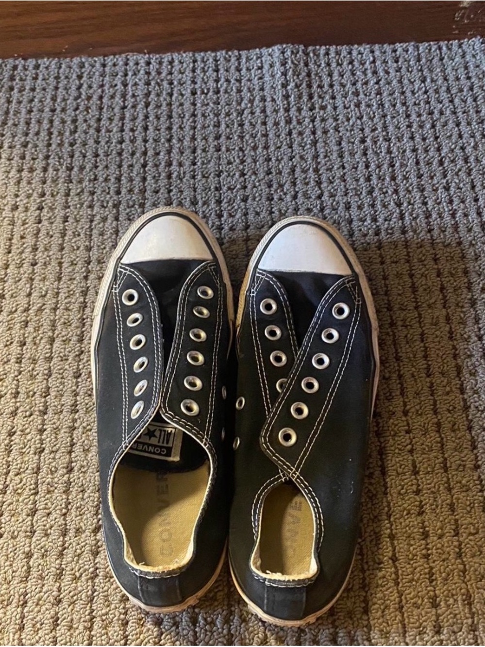 Converse Black Low Top Slip-On Sneakers